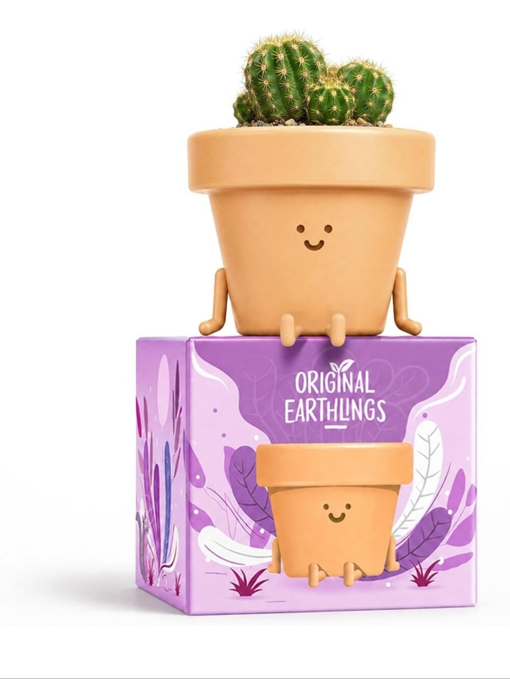 Original Earthlings Smiling Tan Small Pot Planter